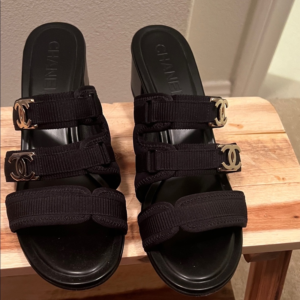 Chanel Black Mules Size 41.5